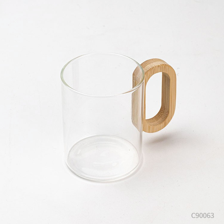 Taza de set Coral de vidrio. Logo personalizado, regalo empresarial.