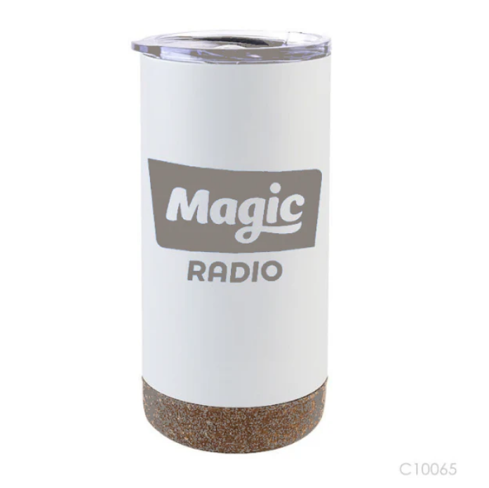 Vaso Duero color Blanco con logo personalizado grabado en láser. Regalo empresarial.
