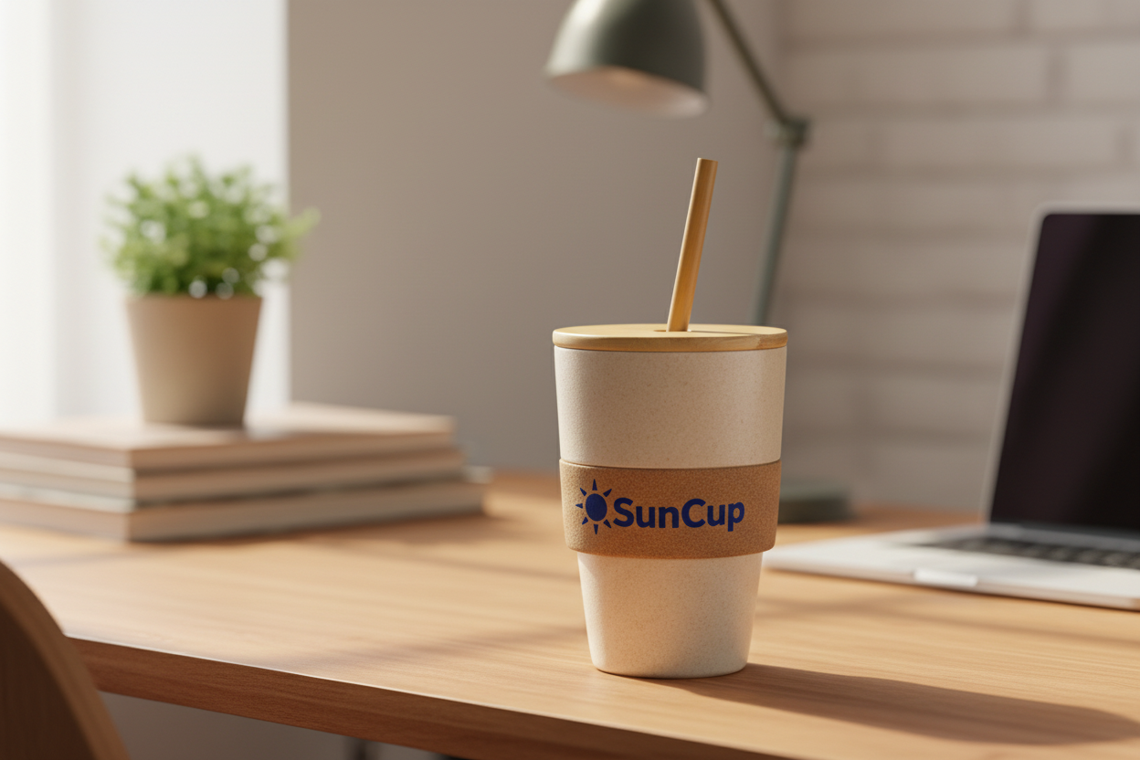 Vaso ecológico. Logo personalizado a color. Regalo empresarial.