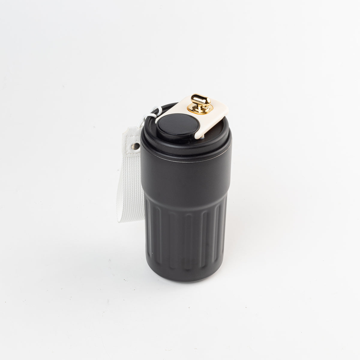 Vaso Neva color negro térmico. Logo personalizado, regalo empresarial.