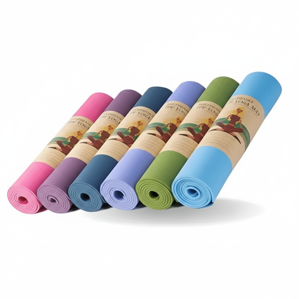 Yoga mat Tetra de diferentes colores pasteles. Logo personalizado, regalo empresarial.