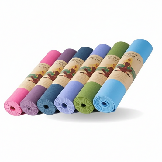 Yoga mat Tetra de diferentes colores pasteles. Logo personalizado, regalo empresarial.