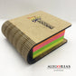 Libreta Post It con tapa de madera que puede personalizarse con impresión UV, calado o grabado láser