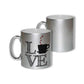 Tazas plateadas para regalos empresariales. Se puede personalizar con un logo.