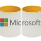 Tazas amarillas de cerámica. Para regalos empresariales se pueden personalizar con un logo