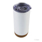 Vaso_termico con base_de_corcho, tapa transparente. Para regalos para empresas se puede personalizar con un logo utilizando grabado láser.
