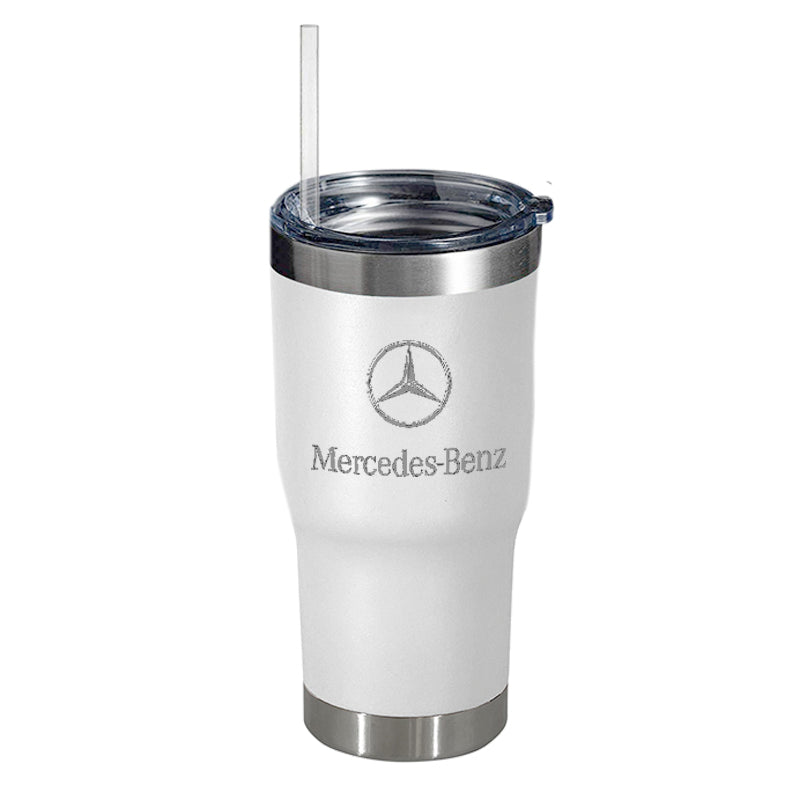 Vaso térmico con tapa y sorbito. Para regalos empresariales se puede personalizar con un logo utilizando grabado láser.