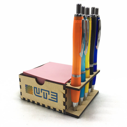 Block Lapicero Opal con logo personalizado en impresión UV, calado o Grabado en láser. Regalo de empresa.