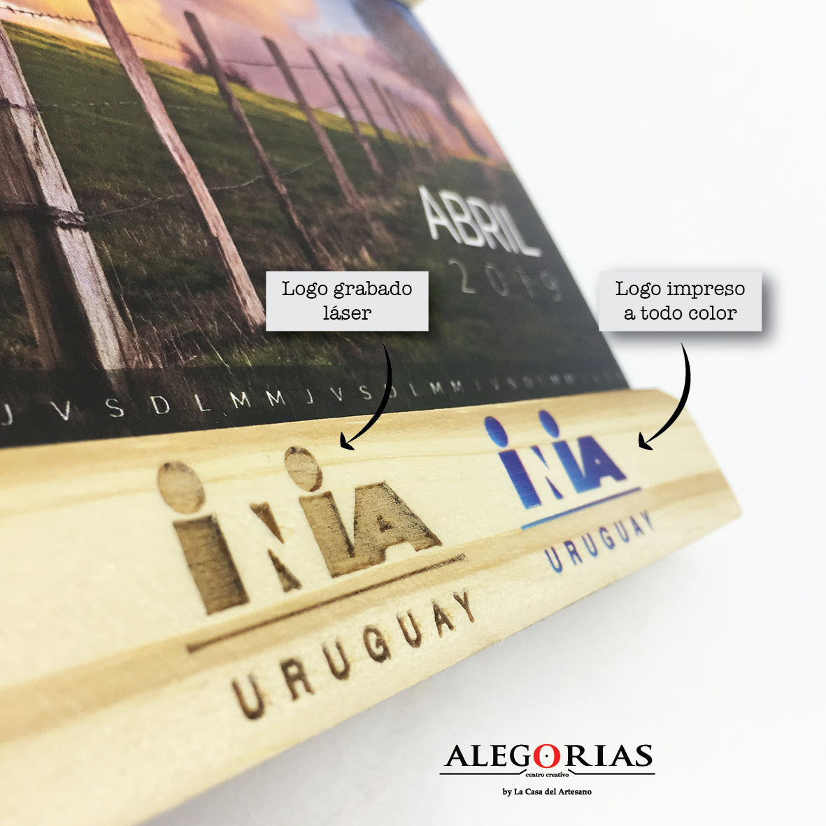 Calendario Ámbar. Logo personalizado grabado o impreso, regalo empresarial.