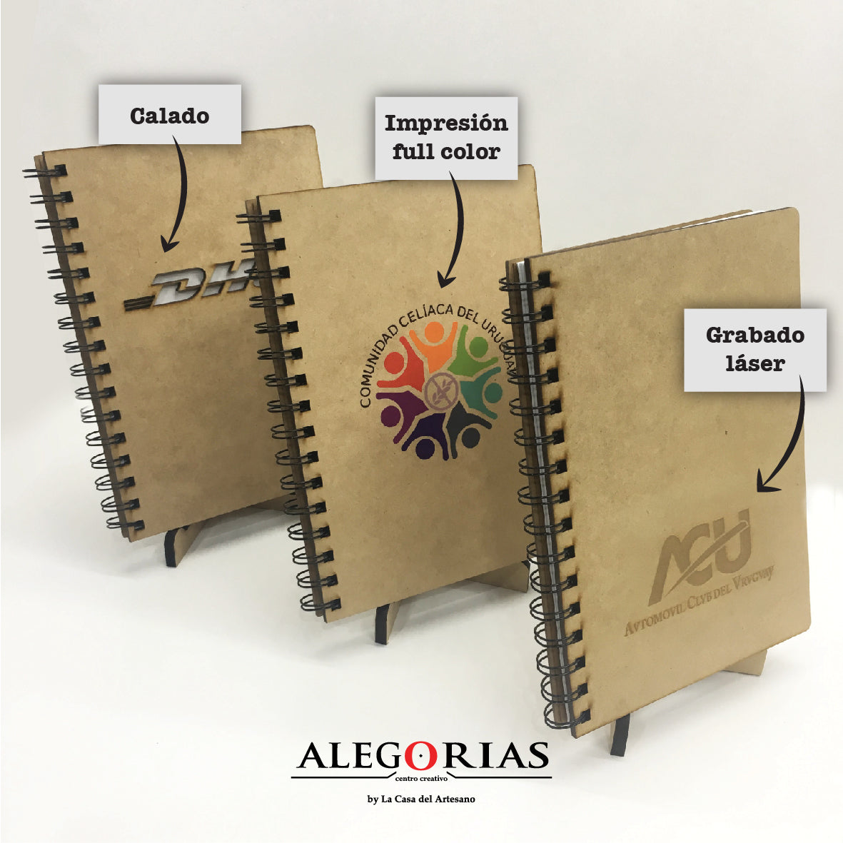 Cuaderno Gante con logo personalizado grabado en láser, calado o impreso en UV. Regalo empresa.