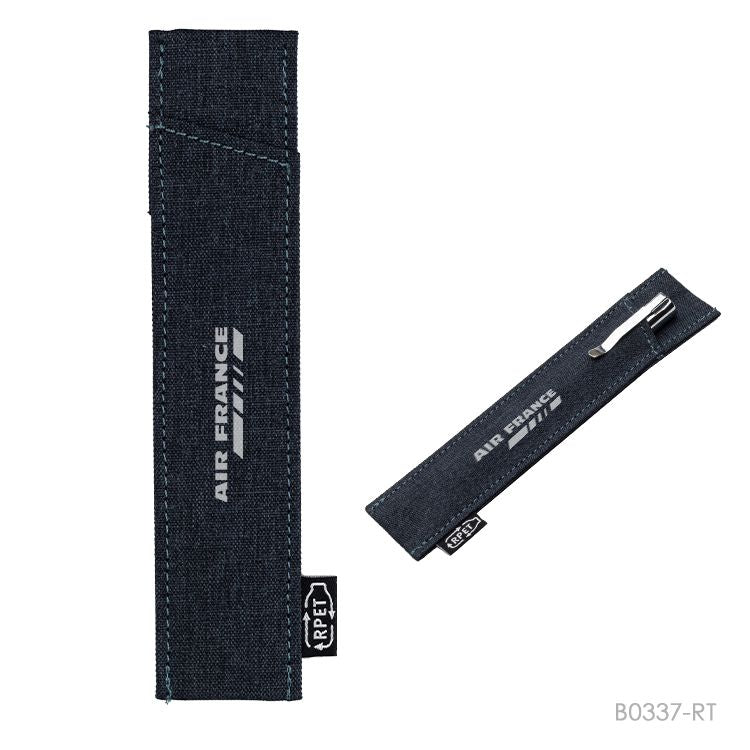 Estuche de lapicera twill, material de tela r-pet, logo personalizado, regalo empresarial.