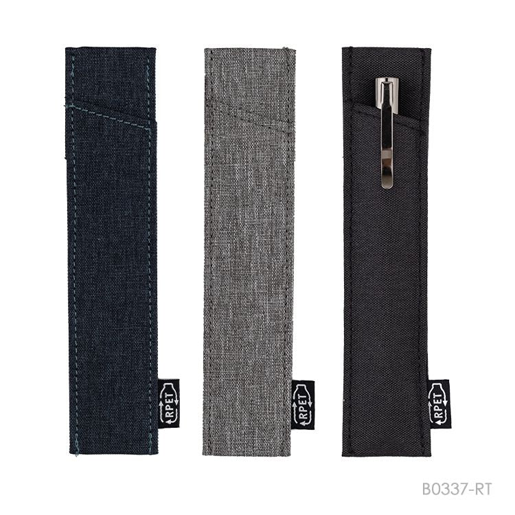 Estuches de colores material tela r-pet reciclada. Logo personalizado, regalo empresarial.