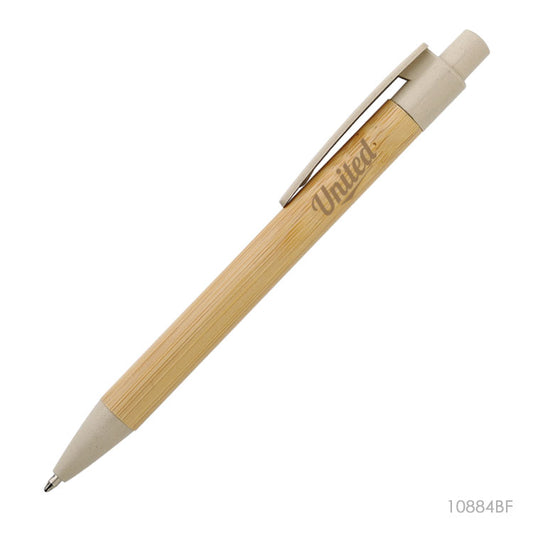Lapicera Bambú ecológica, logo personalizado grabado o impreso uv. Regalo empresarial.