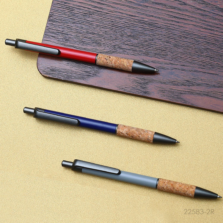 Lapicera Loto de diferentes colores. Metal y corcho con logo personalizado. Regalo empresarial.