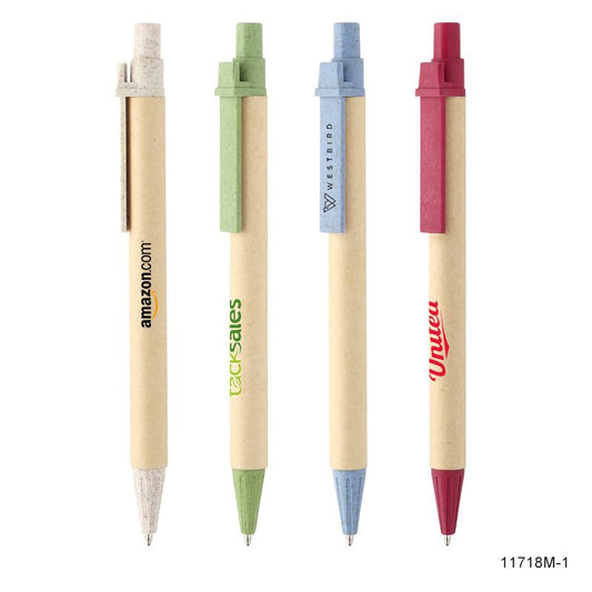 Lapicera Nia de cartón. Diferentes colores, logo personalizado impresión uv. Regalo empresa.