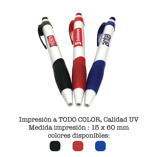 Lapicera personalizada, logo personalizado impreso a color, regalo empresarial.