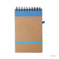 Libreta ecológica de color azul. Logo personalizado, regalo corporativo.