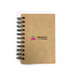 Libreta A6 con tapa de madera con logo y contratapa de cartón ecológico. Logo personalizado, regalo empresarial.
