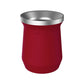 Mate de  acero inoxidable color rojo. Logo personalizado, regalo empresarial.