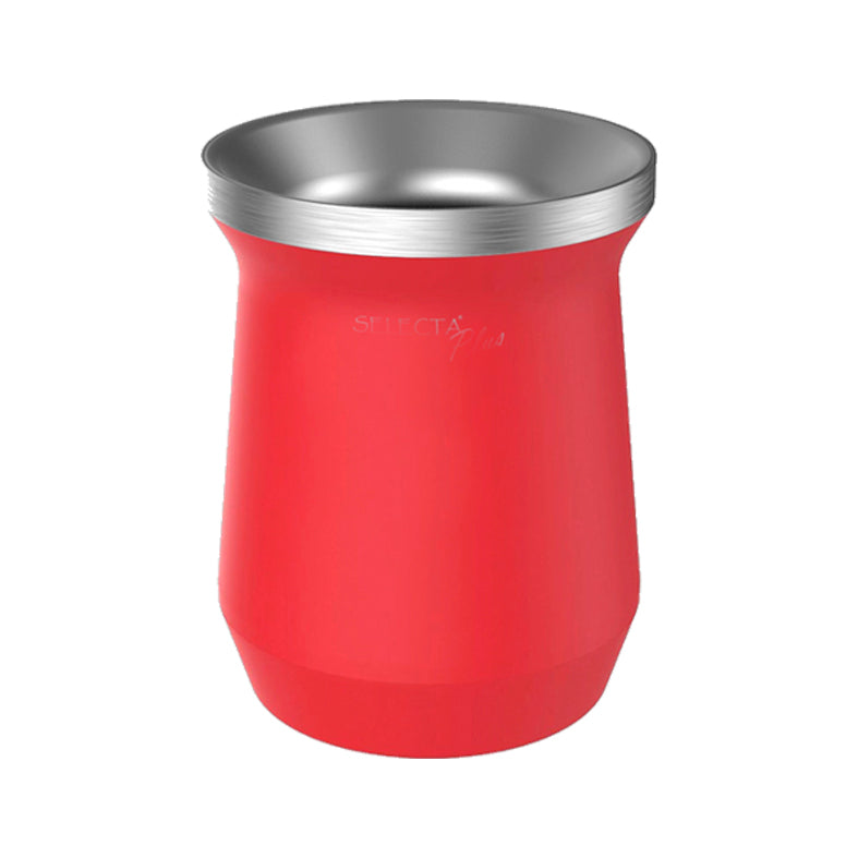 Mate de acero inoxidable de color rojo. Logo personalizado, regalo empresarial.
