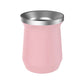 Mate de acero inoxidable de color rosa. Logo personalizado, regalo empresarial.