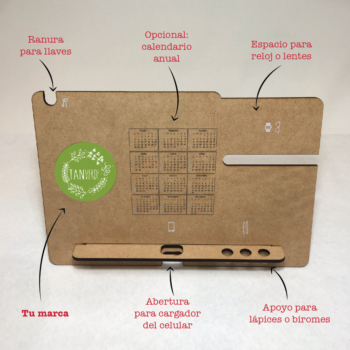 Organizador Runa. Logo personalizado impreso, regalo empresarial.