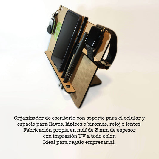 Organizador Runa en mdf. Logo personalizado, regalo empresarial.
