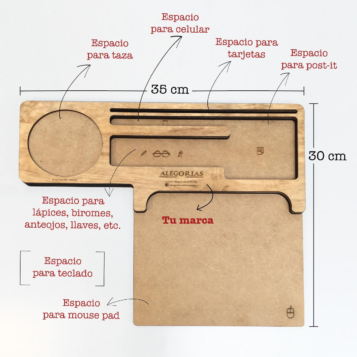 Organizador Sigma. Logo personalizado impreso o grabado, regalo empresarial.