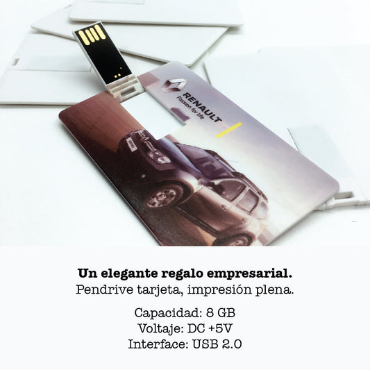 Pendrive Nova y estuche de plástico. Logo personalizado, regalo empresarial.