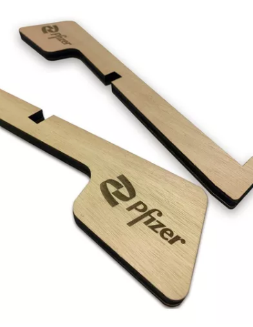 Soporte notebook Aurora con madera natural Logo personalizado, regalo empresarial.