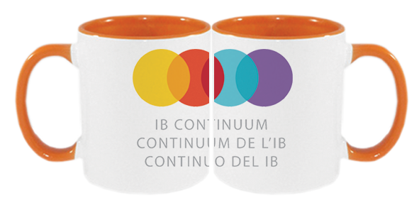 Taza de color naranja. Logo personalizado, regalo empresarial.